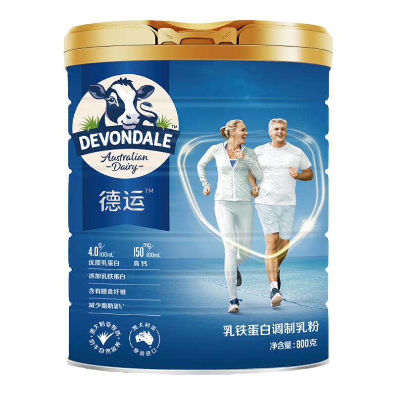 澳洲原装进口#德运乳铁蛋白乳粉800g高钙低脂0蔗糖胖东来款中老年
