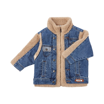 moomoo童装假两件牛仔外套21新款冬