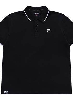 FILA FUSION斐乐潮牌短袖POLO衫男子2024夏季新款翻领T恤运动上衣