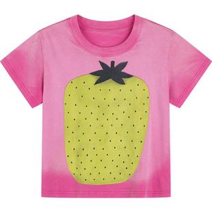 UOOYAA/乌丫经典「Sweet Girls」系列水洗做旧草莓T恤