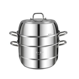 张小泉蒸锅家用304不锈钢食品级蒸屉蒸馒头汤锅一体燃气灶电磁炉