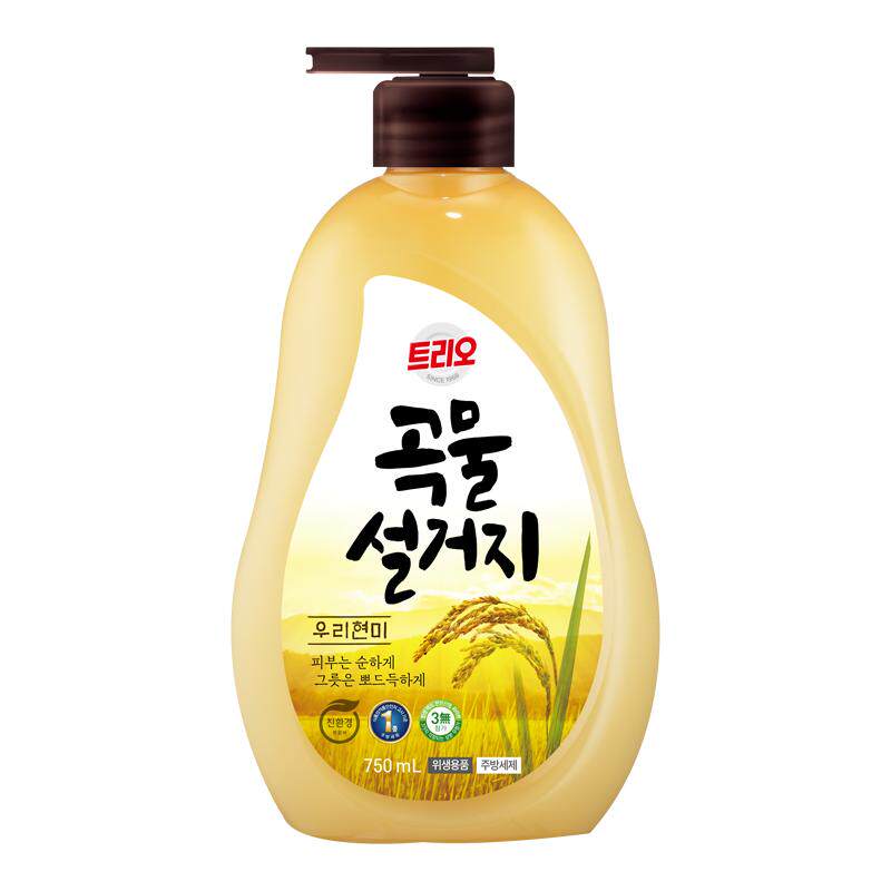 爱敬韩国进口谷物多效洗洁精家用食品级果蔬餐具小瓶洗涤剂按压