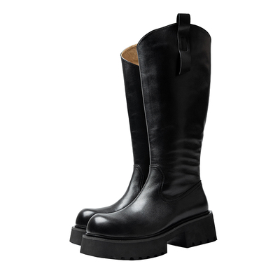 骑士靴男厚底6.5cm增高马丁长靴