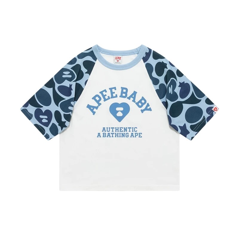 BAPE SS26 APEE by A BATHING APE短袖辣妹感迷彩多巴胺撞色T恤 彩短实拍商品图