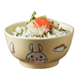 碗家用一人一个卡通碗陶瓷特别好看的餐具可爱饭碗汤碗釉下彩碗具