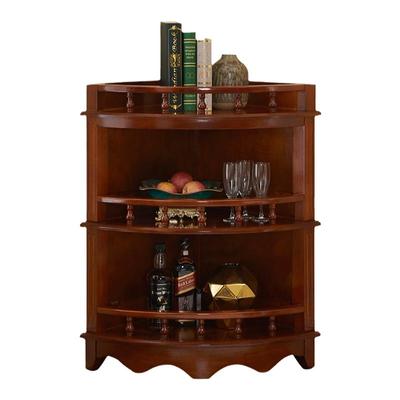 欧式实木置物架餐厅客厅墙角卧室转角柜矮柜餐边三角柜收纳整理架