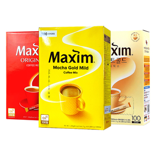 韩国进口麦馨咖啡粉100条原装三合一速溶摩卡咖啡Maxin礼盒装