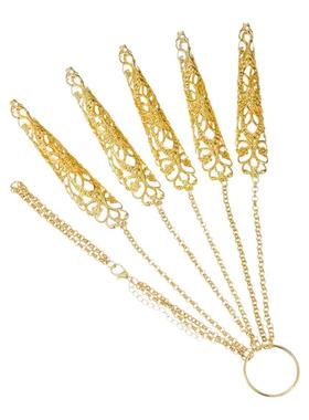 傣族复古镂空护甲指甲套一体手链