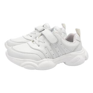 魔术贴小白鞋儿童鞋春秋女童男童中大童学生板鞋百搭白色运动波鞋