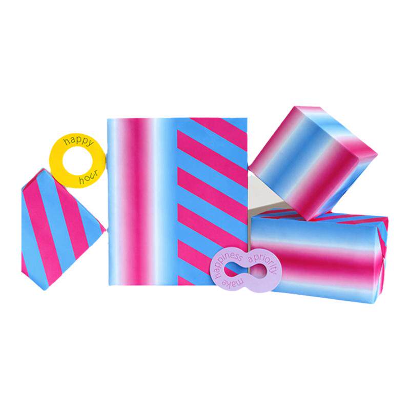 【现货】PaperPlay 原创红蓝渐变包装纸 生日圣诞 礼物包装包书纸