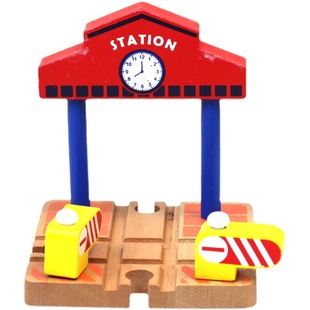 木质火车手推车电动轨道车木制木头拼接积木散件路轨配件儿童玩具