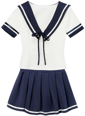 新款技师夏季性感减龄工作服显瘦遮肚夜店分体裙学生女jk制服按摩
