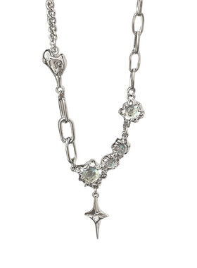 芒星月光石项链女钛钢锁骨链高级