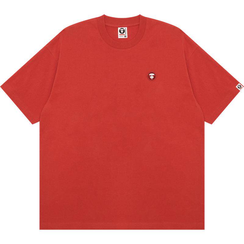 Aape旗舰店男装春夏猿人徽章字母刺绣简约潮流短袖T恤1598XXO