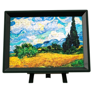 3D-JP梵高艺术名画系列80片迷你拼图配画框架麦田里的丝柏树Q1101