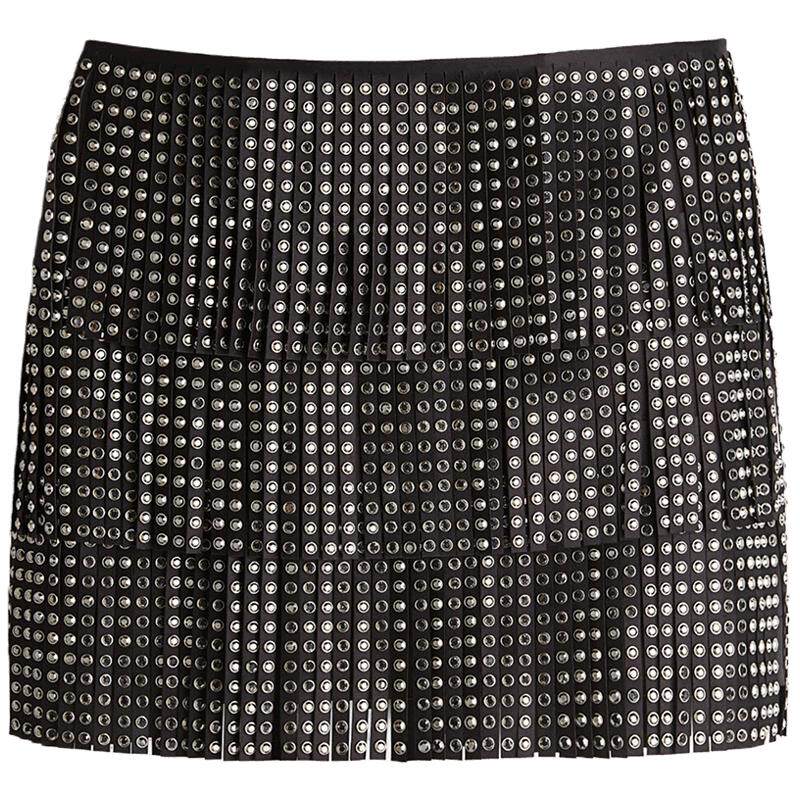 HM女装半身裙礼服水钻流苏party小礼裙1260838