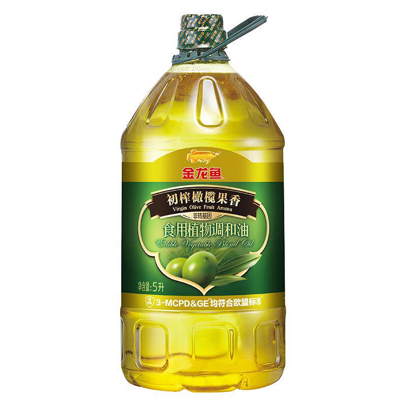 金龙鱼调和油初榨橄榄果香调和油5L非转基因家用桶装食用油5升