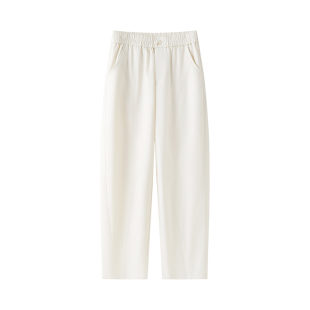 凉感天丝棉休闲小脚弯刀裤女夏季薄款松紧腰九分烟管裤显瘦哈伦裤