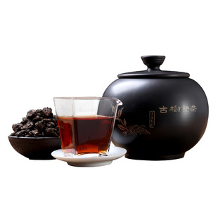 陈年古树老茶头 云南普洱茶熟茶叶2000年易武麻黑大叶茶 精品罐藏