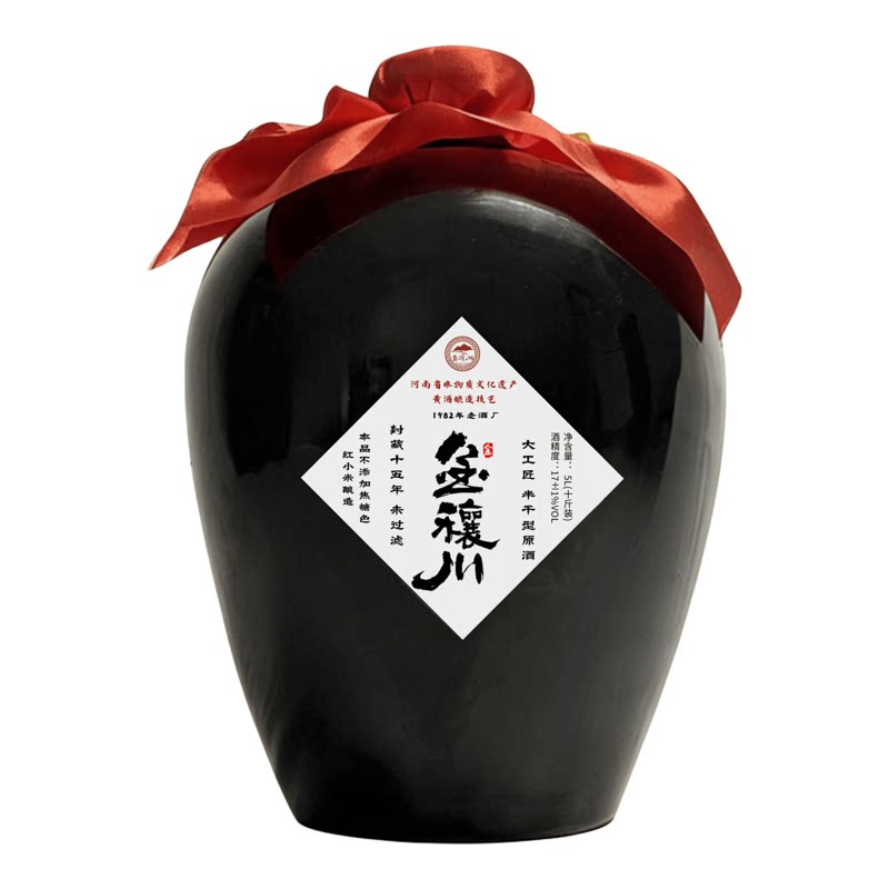 封藏15年红小米原酒半干低糖黄酒17度未过滤5L实惠装零焦糖色添加