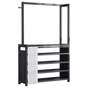 鞋帽架一体多层防尘简易鞋架衣帽架卧室落地挂衣架家用门口小鞋柜