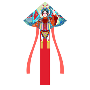 新款国潮京剧花旦潍坊风筝穆桂英挂帅男女孩微风易飞初学带线轮