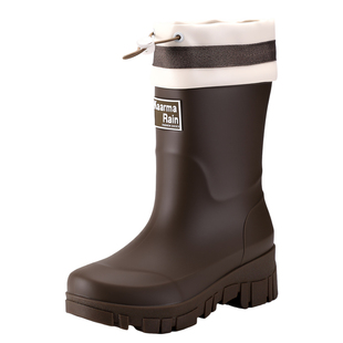 中筒雨鞋女款时尚户外徒步厚底水鞋厨房工作防水防滑雨靴加绒胶鞋