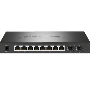 TP-LINK普联TL-SH2210 2光万兆8电千兆网口云管理交换机10G高速SFP+Web网管环网防私接VLAN端口隔离汇聚监控