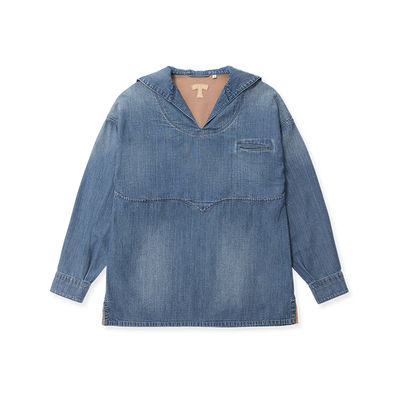 TACITURNLI无领长袖套头衬衣卫衣