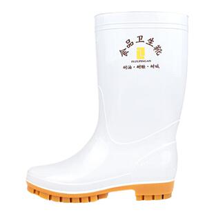 白色雨鞋水鞋男中筒食品卫生靴厨房工作鞋男士防滑软底软面雨靴潮