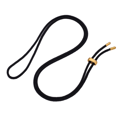 老铺素款经典黑色黄金吊坠挂绳