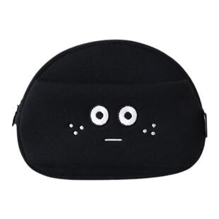 韩国romane可爱刺绣大眼便携大容量女手拿补妆包口红气垫黑化妆包