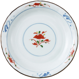 日本进口釉下彩陶瓷盘子古染赤绘平盘钵碗调料蘸料碟寿司刺身日料