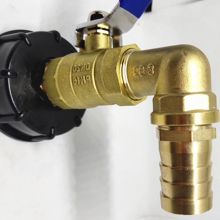 S60*6粗丝加阀门直头20 25宝塔弯头IBC吨桶接头吨桶黄铜球阀