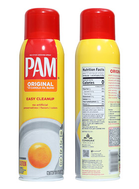 美国直邮 PAM帕玛不粘锅喷雾油健身零卡控脂家用植物食用油340g