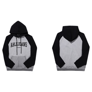 ABLE JEANS 冬季新款女士美式复古字母印花宽松连帽卫衣