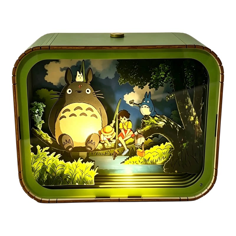卡通风龙猫小夜灯桌面装饰摆件创意手工文创礼物温暖陪伴
