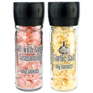 大西洋海洋糖盐大蒜海盐研磨瓶组合进口西餐煎牛排调味料矿井盐