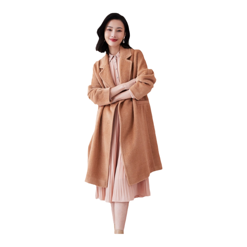 3期免息-乔万尼羊毛羊驼毛大衣新款毛呢大衣外套女韩系高级感