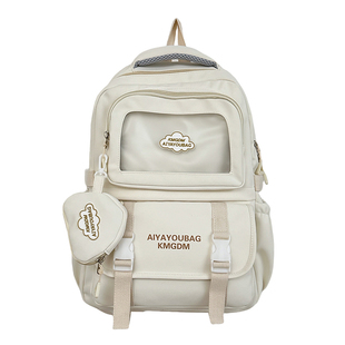 书包女大容量高颜值初中女生小众可爱高中学生背包简约痛包双肩包