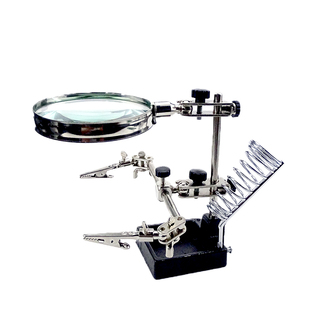 湘奕高清正品台式放大镜10倍5倍维修台辅助夹具带烙铁架30台式支架组合式焊接台维修工具台20维修电路板