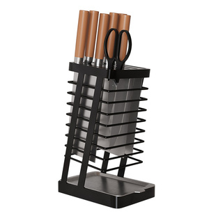 304不锈钢厨房刀架菜刀架家用置物架沥水台面放菜刀具刀座收纳架