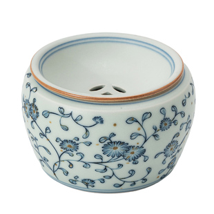 仿古青花汝窑建水|复古茶台废水茶渣桶家用中式陶瓷干泡功夫茶具