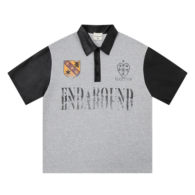 美式复古撞色短袖Polo衫男潮牌