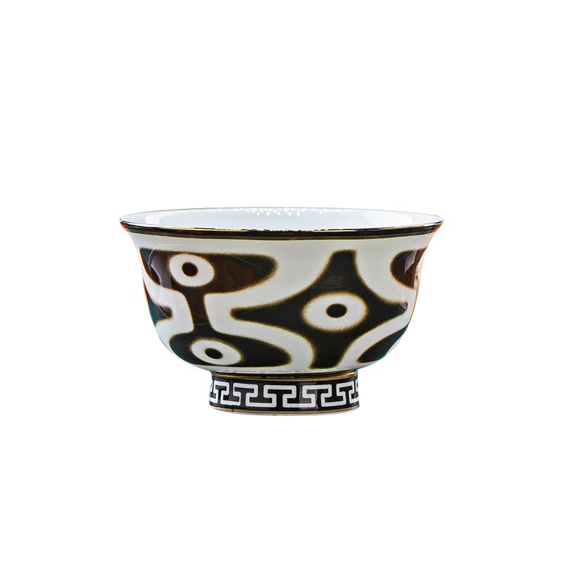 藏式九眼天珠酥油茶碗高脚米饭碗