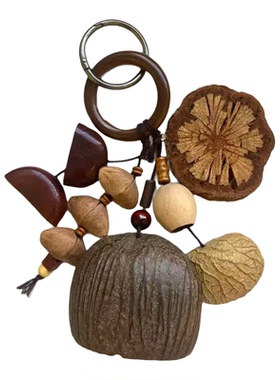 果壳果实包挂满愿天然种子包包挂件手工挂饰摇铃风铃会发声音挂件