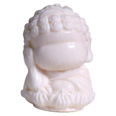 信誉公子猛犸牙雕刻四不佛文玩