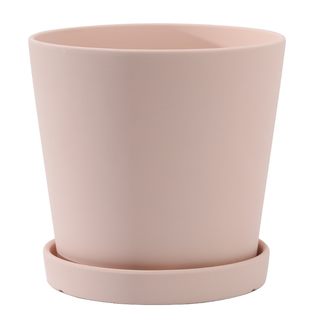 北欧暗调肉粉色陶瓷花盆淡粉大小号素烧透气陶土盆蝴蝶兰多肉绿植