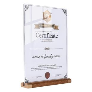 亚克力展示框a4纸相框摆台展示架荣誉证书框裱专利证件授权书框架