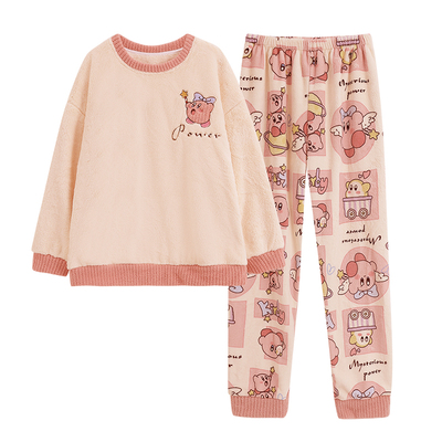 新款睡衣女款冬季法兰绒加厚加绒